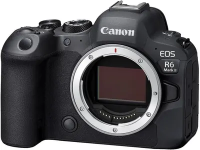 Provides a clean, catalog-style view of the Canon EOS R6 Mark II camera body without lens, allowing shoppers to see the product clearly without distractions.