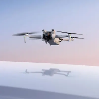 Demonstrates the drone in real-world use, hovering in flight to show its capability and design in action.