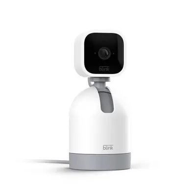 Provides a clean, catalog-style view of the Blink security camera with its mounting base, allowing shoppers to see the product design and form factor clearly without distractions.