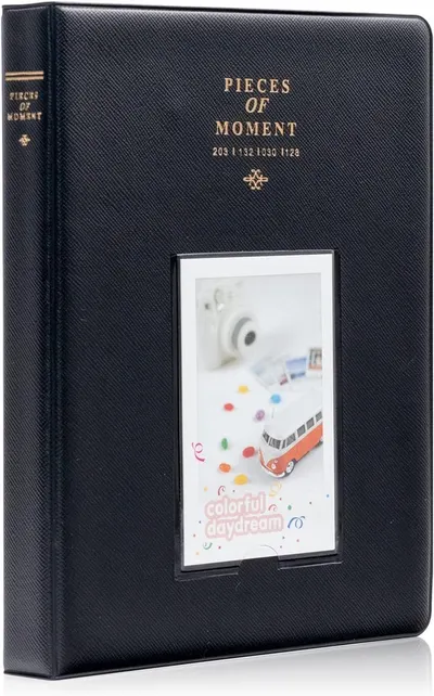 Shows the photo album product in a clean, catalog-style presentation to give shoppers a clear view of the physical product design and its front display window feature.
