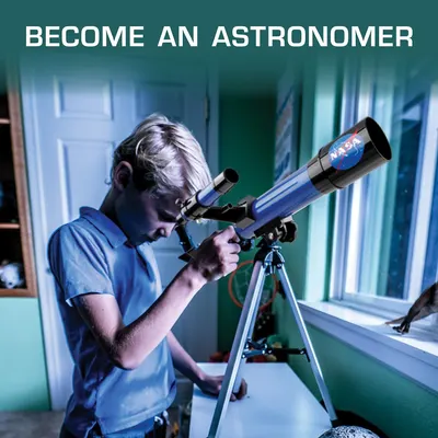 Demonstrates the product's use case for aspiring astronomers and educational purposes, showing how the telescope can be used indoors by children or beginners to explore astronomy. Shows the…