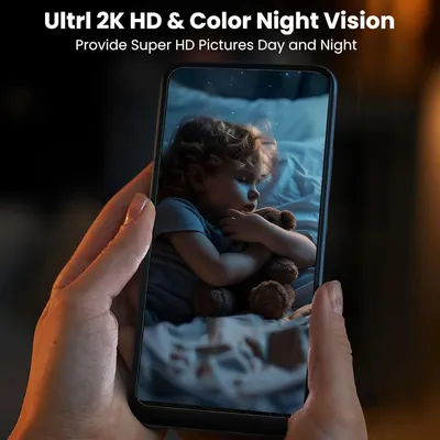Demonstrates the camera's high-definition video quality and color night vision capability, reassuring shoppers they can monitor clearly both day and night.