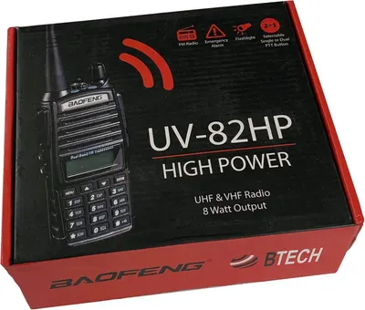 Communicates multiple key features of the radio (FM radio, emergency alarm, flashlight, dual PTT button) to show versatility and functionality for various use cases.