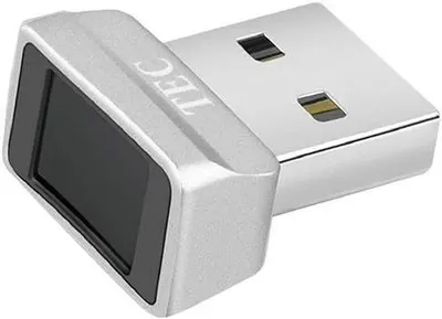 Provides a clean, catalog-style view of the USB fingerprint reader on a white background with no text or design elements, allowing shoppers to see the product clearly.