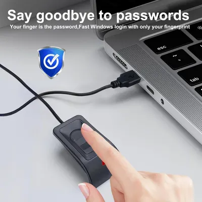 Communicates that the product enables fast, secure Windows login using fingerprint authentication instead of passwords, emphasizing convenience and security. Reinforces the security aspect of the…