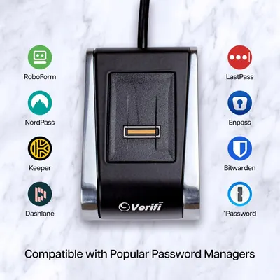 Demonstrates the product's broad compatibility with multiple password management platforms, reassuring shoppers that it will work seamlessly with their existing security software.