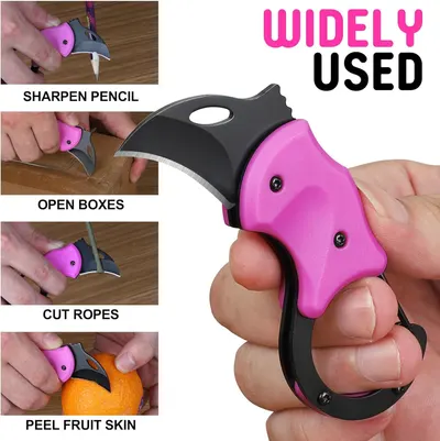 Demonstrates the versatility of this multi-tool by showing four distinct use cases, reassuring shoppers that it's a practical everyday carry item for various tasks.