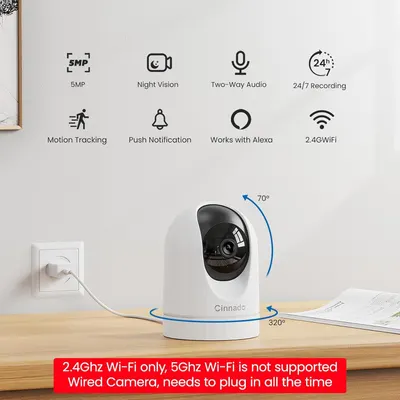 Communicates the comprehensive feature set of this security camera, highlighting multiple technical capabilities and smart home integration to reassure shoppers of its versatility and functionality.