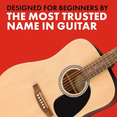 Communicates brand authority and heritage in the guitar industry to build trust with beginner shoppers, positioning the product as a reliable choice backed by an established name.