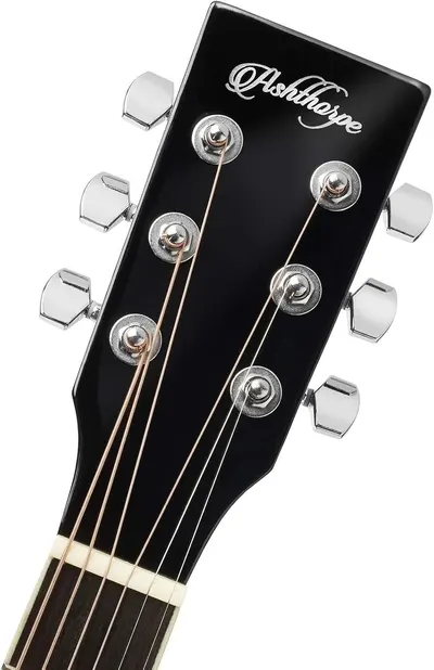 Provides a clean, catalog-style view of the guitar headstock showing the Ashthorpe brand logo and tuning pegs on a white background for product clarity.