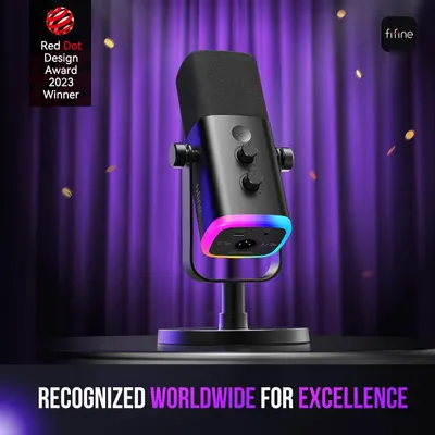 Communicates that the product has been recognized with a prestigious Red Dot Design Award, building credibility and trust through third-party validation of the product's design excellence.