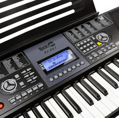Showcases the keyboard's control interface and features, highlighting the digital display, multiple function buttons, and professional-grade controls to demonstrate the instrument's capabilities and…
