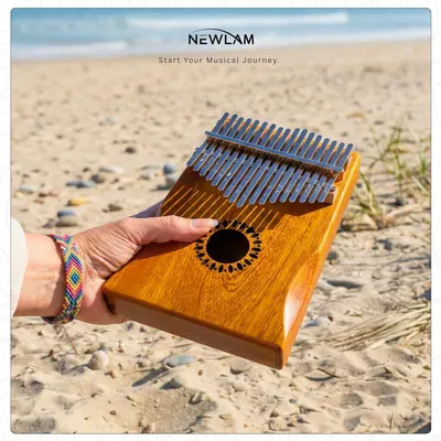 Communicates the brand name NEWLAM and its tagline 'Start Your Musical Journey' to establish brand identity and emotional connection with shoppers interested in music.
