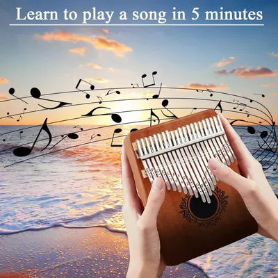 Communicates that the product (kalimba/thumb piano) is beginner-friendly and enables users to play a song quickly, reducing intimidation and encouraging purchase by emphasizing ease of use.…