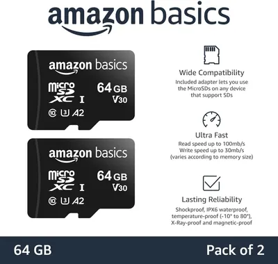 Communicates multiple key benefits of the MicroSD card including compatibility with various devices, fast read/write speeds, and durability features to reassure shoppers of the product's versatility…