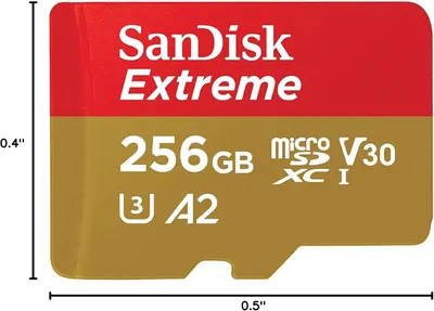 Communicates the exact physical size of the microSD card (0.4 inches by 0.5 inches) to help shoppers understand how compact the product is.