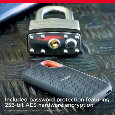 Communicates the product's advanced security features, reassuring shoppers that their data is protected with military-grade encryption and password protection. Highlights the core benefit of secure…