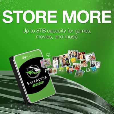 Communicates the massive storage capacity of the hard drive to reassure shoppers they can store large amounts of games, movies, and music. Highlights the primary benefit of ample storage space for…