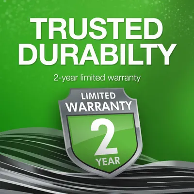 Communicates the product's trusted durability backed by a 2-year limited warranty to reassure shoppers of long-lasting quality and manufacturer confidence.