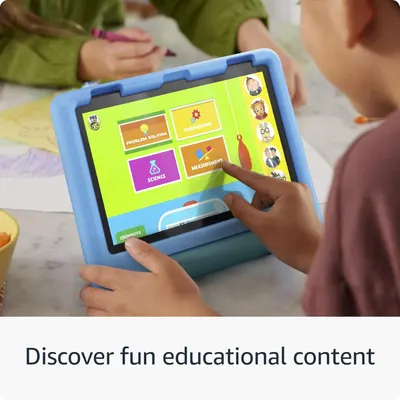 Highlights the tablet's educational content and learning features to reassure parents that the device provides fun, age-appropriate educational activities for children.