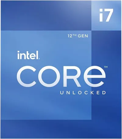Communicates the brand identity and specific processor model to help shoppers identify the Intel Core i7 12th generation unlocked processor product.
