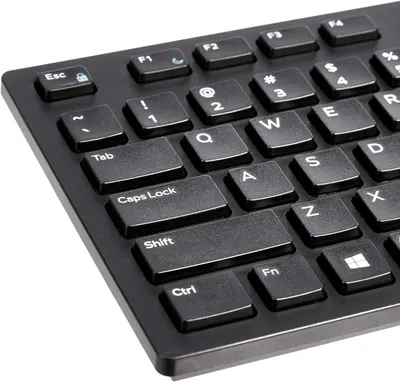 Provides a clean, catalog-style view of the keyboard product on a white background with no distractions, allowing shoppers to see the product clearly.