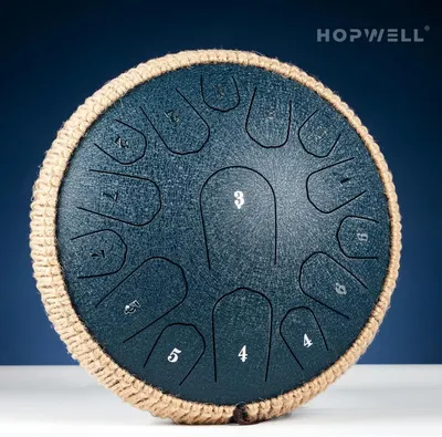 Shows the physical layout and numbered sections of the steel tongue drum, helping shoppers understand the instrument's structure and how different tones are organized.