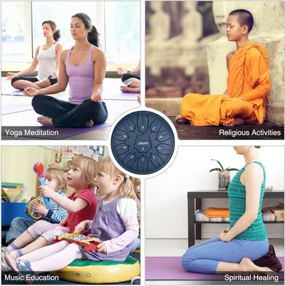 Demonstrates the versatility of the steel tongue drum by showing it can be used across multiple contexts and activities, from meditation and yoga to music education and spiritual practices.