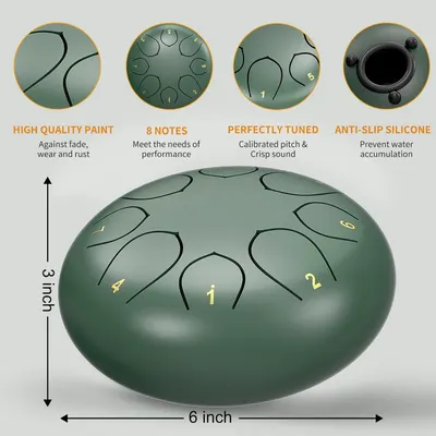 Breaks down the steel tongue drum's key physical features and construction elements to show shoppers what makes the product well-designed and functional. Highlights multiple distinct benefits across…