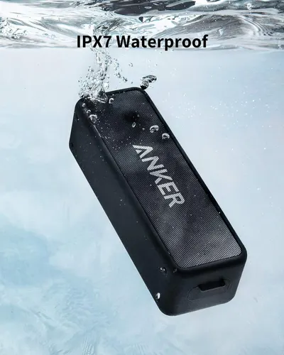 Demonstrates the speaker's waterproof capability by showing it submerged underwater, reassuring shoppers that the product is safe to use in wet environments like pools, beaches, or showers.