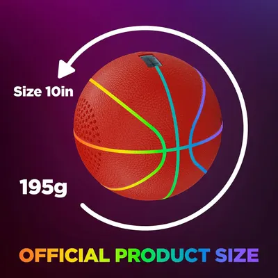 Communicates the exact physical dimensions and weight of the basketball to help shoppers understand the product's official size specifications. Highlights the quantifiable specifications (10 inches,…