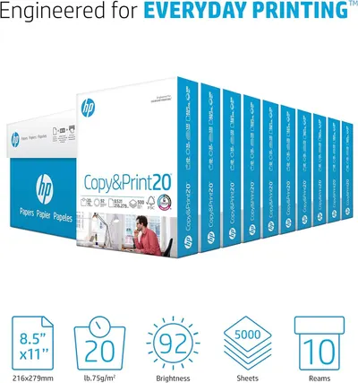 Communicates the large quantity and value of the paper bundle, showing shoppers exactly what they receive when purchasing this bulk pack. Highlights multiple key specifications of the paper product…