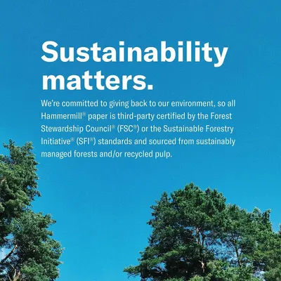 Communicates the brand's environmental commitment by highlighting third-party sustainability certifications (FSC and SFI) and responsible sourcing practices to reassure eco-conscious shoppers.