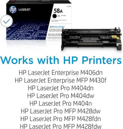 Shows which HP printer models the toner cartridge is compatible with, helping shoppers confirm the product will work with their specific printer.