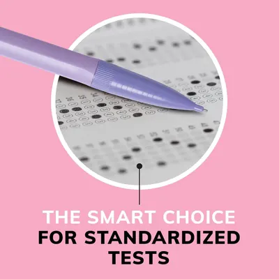 Communicates that this pen is specifically designed and optimized for use with standardized test answer sheets, positioning it as the smart choice for test-takers.