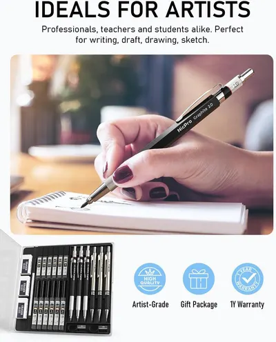 Demonstrates the product's versatility across multiple creative applications (writing, drafting, drawing, sketching) for different user types (professionals, teachers, students). Highlights multiple…