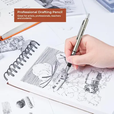Demonstrates the versatility of the drafting pencil by highlighting multiple user groups and professional applications, reassuring shoppers that the product is suitable for various creative and…