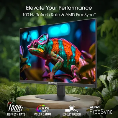 Communicates multiple technical performance features and design benefits of the monitor to appeal to gamers and professionals seeking high-quality display specifications.