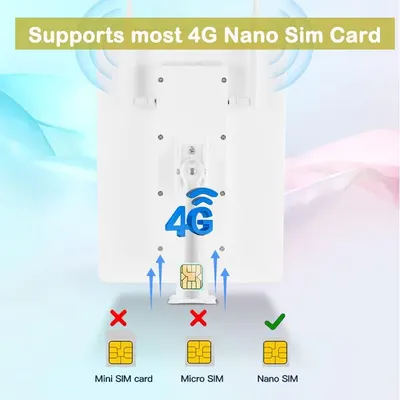 Communicates that the product supports 4G connectivity and is compatible specifically with Nano SIM cards, helping shoppers verify compatibility before purchase. Highlights the key compatibility…