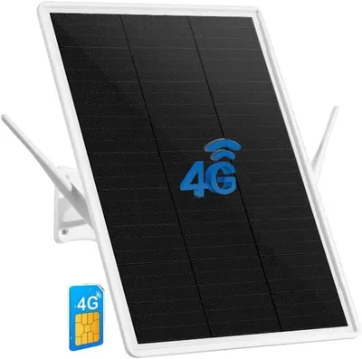 Communicates that the solar panel device includes 4G wireless connectivity, reassuring shoppers that it can connect remotely without WiFi.