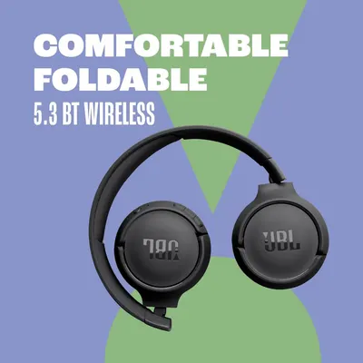 Communicates the key benefits of comfort, portability (foldable design), and wireless connectivity to reassure shoppers this is a convenient and modern headphone option.