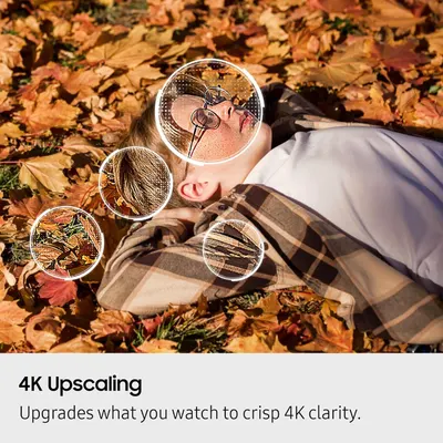 Communicates the product's ability to upgrade video content to crisp 4K clarity, emphasizing enhanced viewing quality and performance. Highlights the single benefit of improved picture clarity…