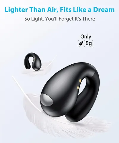 Communicates the product's ultra-lightweight design (only 5g) to reassure shoppers that it will be comfortable and barely noticeable during wear.