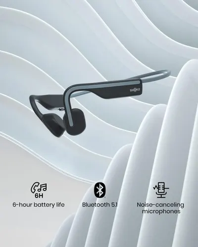 Communicates three key technical specifications and benefits of the bone conduction headphones to help shoppers understand the product's performance capabilities and connectivity features.