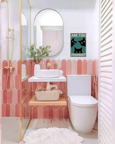 Showcases the product in a real-world bathroom setting to help shoppers visualize how it would look and fit in their own home.