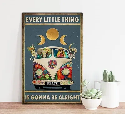 Shows the product (decorative poster/wall art) styled in a real-world home setting to help shoppers visualize how it would look in their own space.