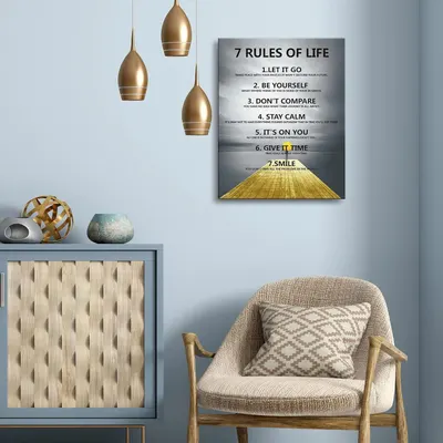 Demonstrates how the motivational wall art product looks when displayed in a real home setting, helping shoppers visualize the product in their own space.