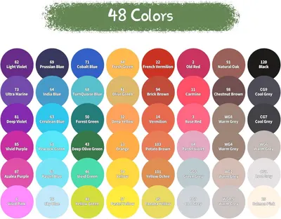 Showcases the complete range of 48 available colors to help shoppers understand the full variety of options and choose the color that best fits their needs.