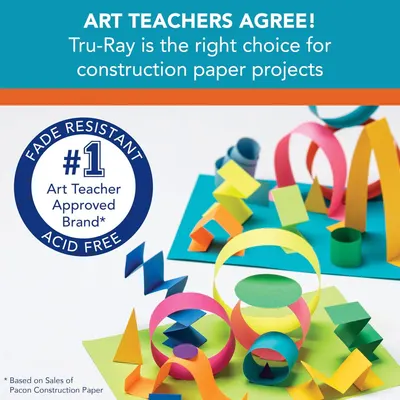 Builds trust and credibility by highlighting that art teachers approve of Tru-Ray construction paper as the #1 choice for classroom projects. Communicates the key product benefits of fade resistance…