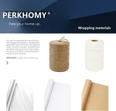 Communicates the brand's identity and showcases their product line of wrapping materials to establish brand recognition and demonstrate their range of offerings.